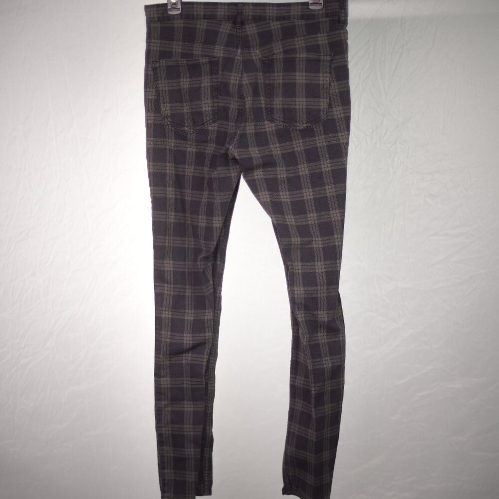 H&M Grey Plaid Skinny Fit Jeans